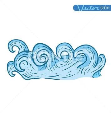 Ocean or sea waves. vector illustration. Stock Illustration