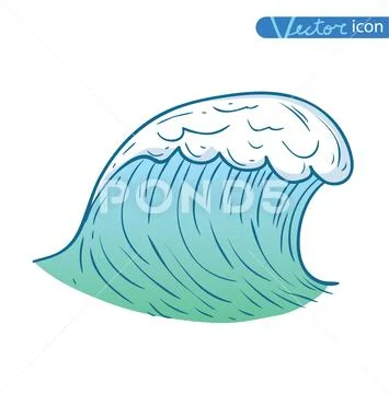 Ocean or sea waves. vector illustration. Stock Illustration