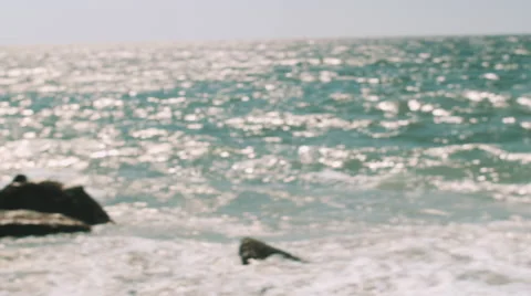 Ocean Out of Focus Bokeh Handheld 1080p Stock Footage 56437413