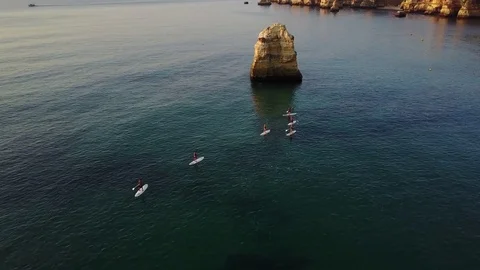 Ocean paddleboarding Stock Footage 80844293