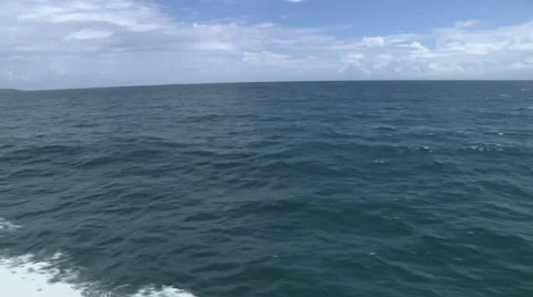 Ocean pan left to right off boat Stock Footage 30789217