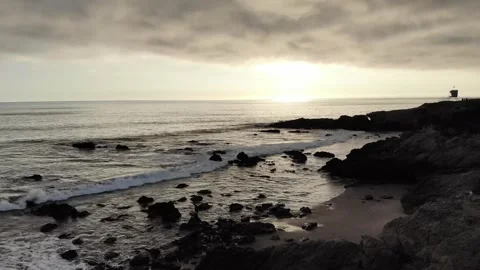 Ocean Pan with Rocks - Drone 4k Stock Footage 297229065