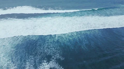 Ocean Panorama Beauty Dramatic with Powerful Waves Stock Footage 235756583