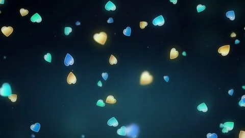 Ocean Pearl Hearts Floating on Dark Background Motion Loop Stock Footage 346597848