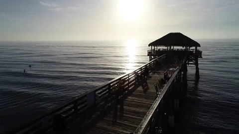 Ocean Pier at Dawn Stock Footage 94460281