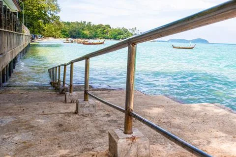 Ocean Pier Railing Stock Photos
