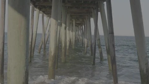 Ocean Pier (Underneath) Stock Footage 168110544