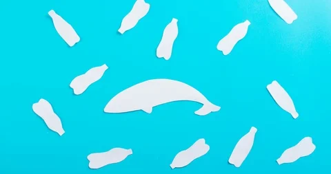 Ocean plastic pollution concept. Stock Footage 117340342