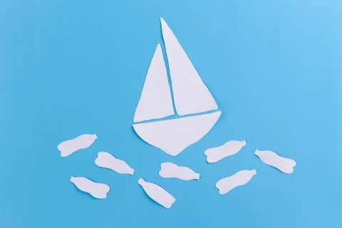 Ocean plastic pollution concept image Stock Photos