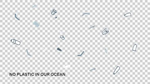 Ocean plastic pollution environmental campaign vector banner design Stock Illustration