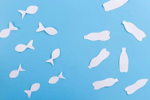 Ocean plastic pollution issue. Stock Photos