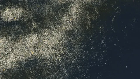 Ocean Pollution Aerial Stock Footage