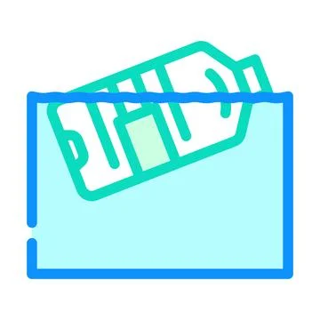 Ocean pollution concept with bottle floating in water Stock Illustration