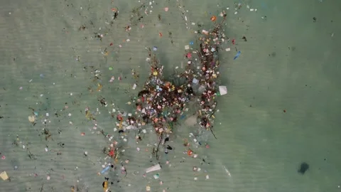 Ocean Pollution Crisis, Phu Quoc Aerial Stock Footage 260688819