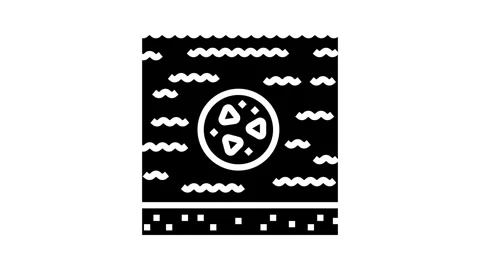 Ocean pollution microplastic glyph icon animation Stock Footage 326140182