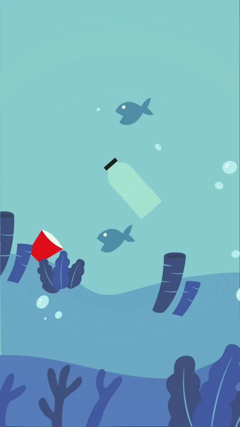 Ocean Pollution Transformation with Floating Plastic Waste Video stock 282752520