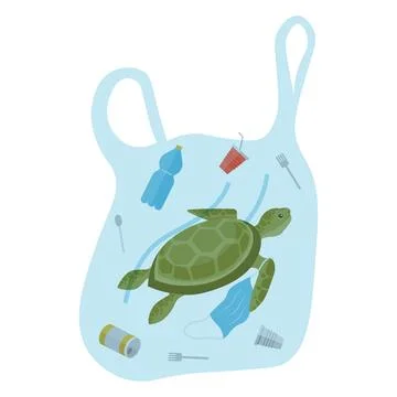Ocean pollution. Water, once pristine, now bears scars human-induced pollutio Stockillustratie