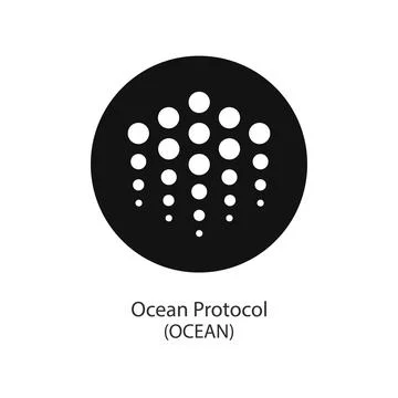 Ocean Protocol decentralized cryptocurrency vector logo Stock Illustration