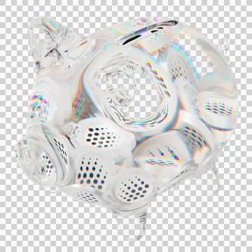 Ocean Protocol (OCEAN) Clear Glass piggy bank with decreasing piles of crypto 库存插图