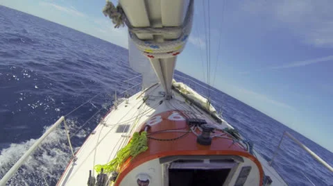 Ocean racing upwind Stock Footage 25416439