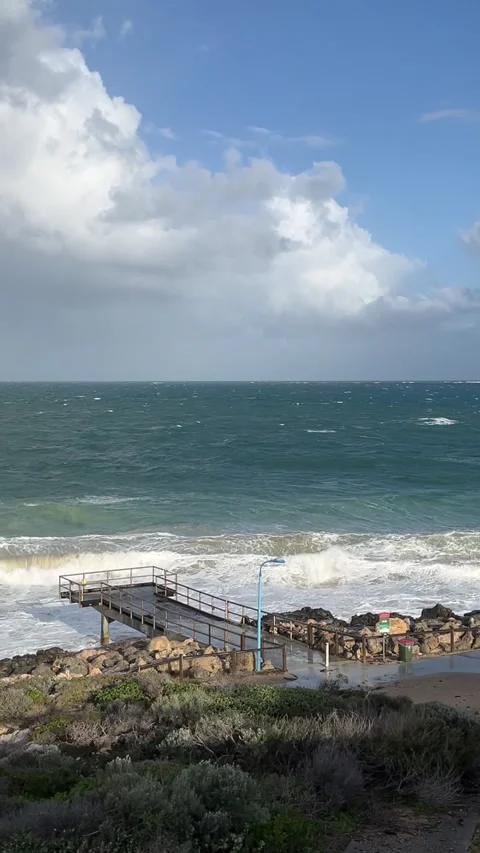 Ocean raging, wind and waves Stock Footage 286043107