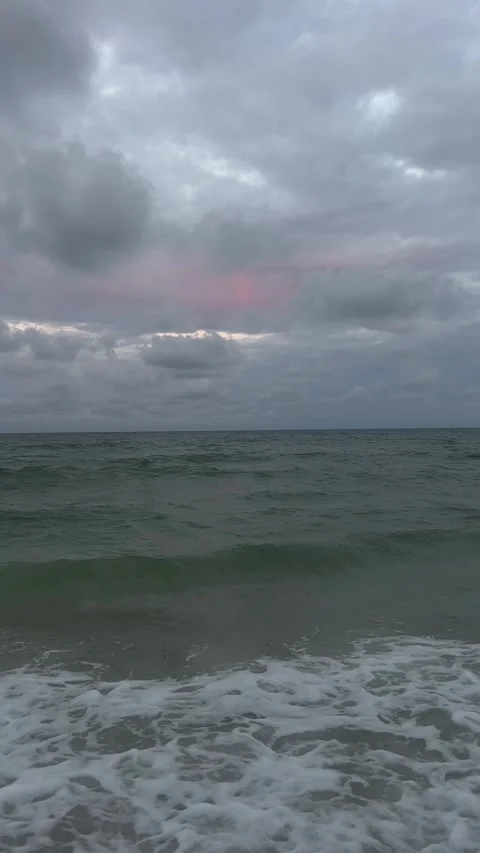 Ocean with red sky Video stock 336207379