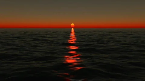 Ocean Red Sunset Video stock 104629