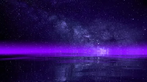 Ocean reflecting like a mirror the starry night sky with the Milky way galaxy Stock Footage 246789502
