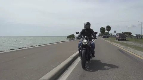 Ocean Ride on Motorcycle Vídeos de archivo 168632909