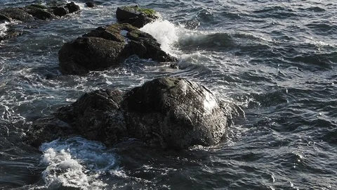 Ocean ripples at the shore Stock Footage 126302189