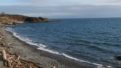 Ocean ripples at the shore Stock Footage 126302996