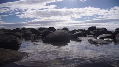 Ocean rock pool time lapse, Mauritius. Stock Footage 143942169