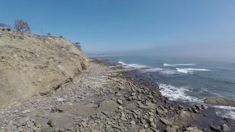 Ocean Rocks Aerial 3 Stock Footage 78991669