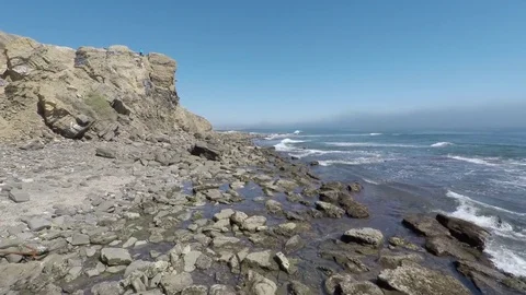 Ocean Rocks Aerial 5 Stock Footage 78991738
