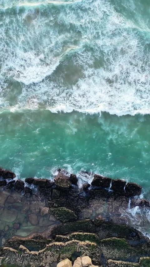 Ocean Rocks and waves Stock Footage 280262971