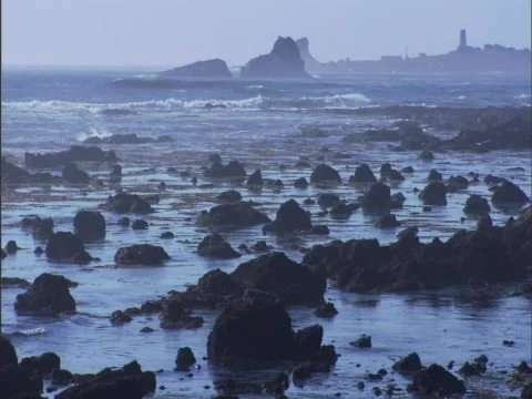 Ocean Rocks Blue 2 Stock Footage