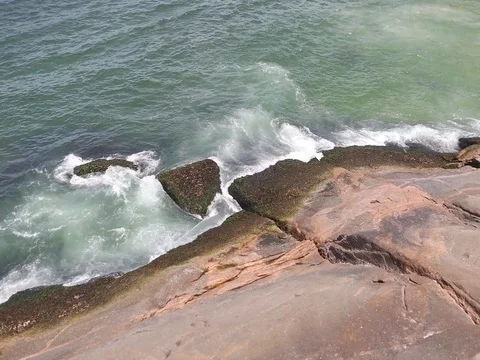 OCEAN BY ROCKS Stock Footage 78244842