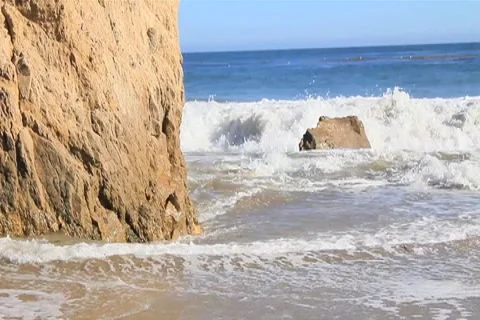 Ocean Rocks with Waves Close Stock Footage 4735468