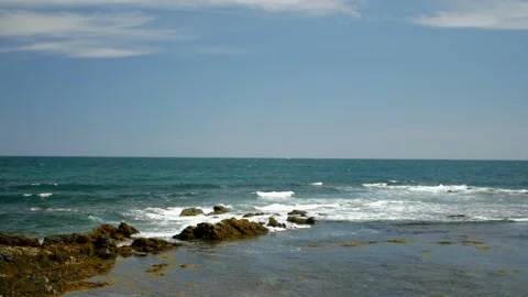 Ocean Rocks Waves Slow Motion 120fps Stock Footage 169056602