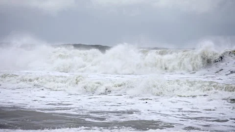 The ocean is rough and the waves are high Stock Footage 298263292
