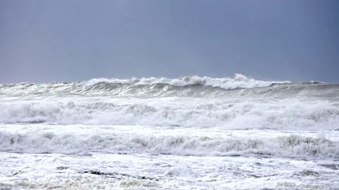 The ocean is rough and the waves are high Stock Footage 298263953