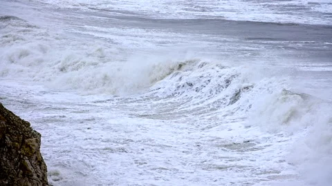 The ocean is rough and the waves are high Stock Footage 298267218