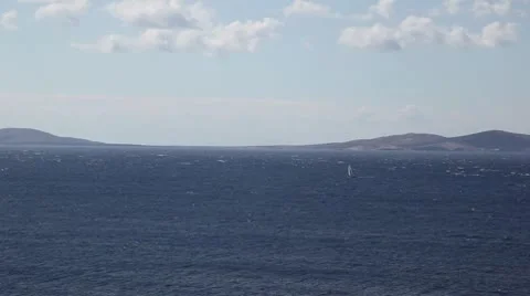 Ocean with sailingboat 스톡 동영상 8847819