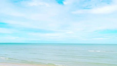 Ocean sandy beach and blue water, summer vacation and travel concept Stock Footage 234765934