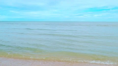 Ocean sandy beach and blue water, summer vacation and travel concept Stock Footage 234766068