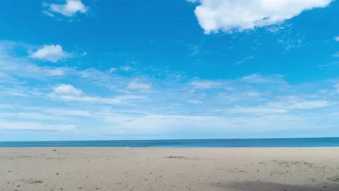 Ocean sandy beach and blue water, summer vacation and travel concept Stock Footage 234795067