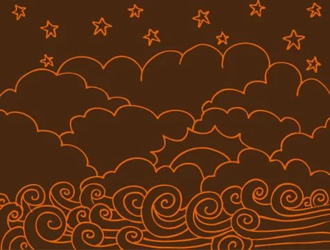 Ocean scene Stock Illustration