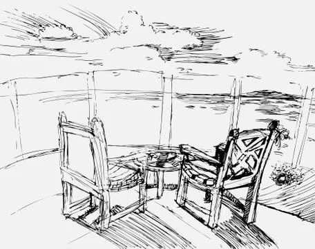 Ocean scene Stock Illustration