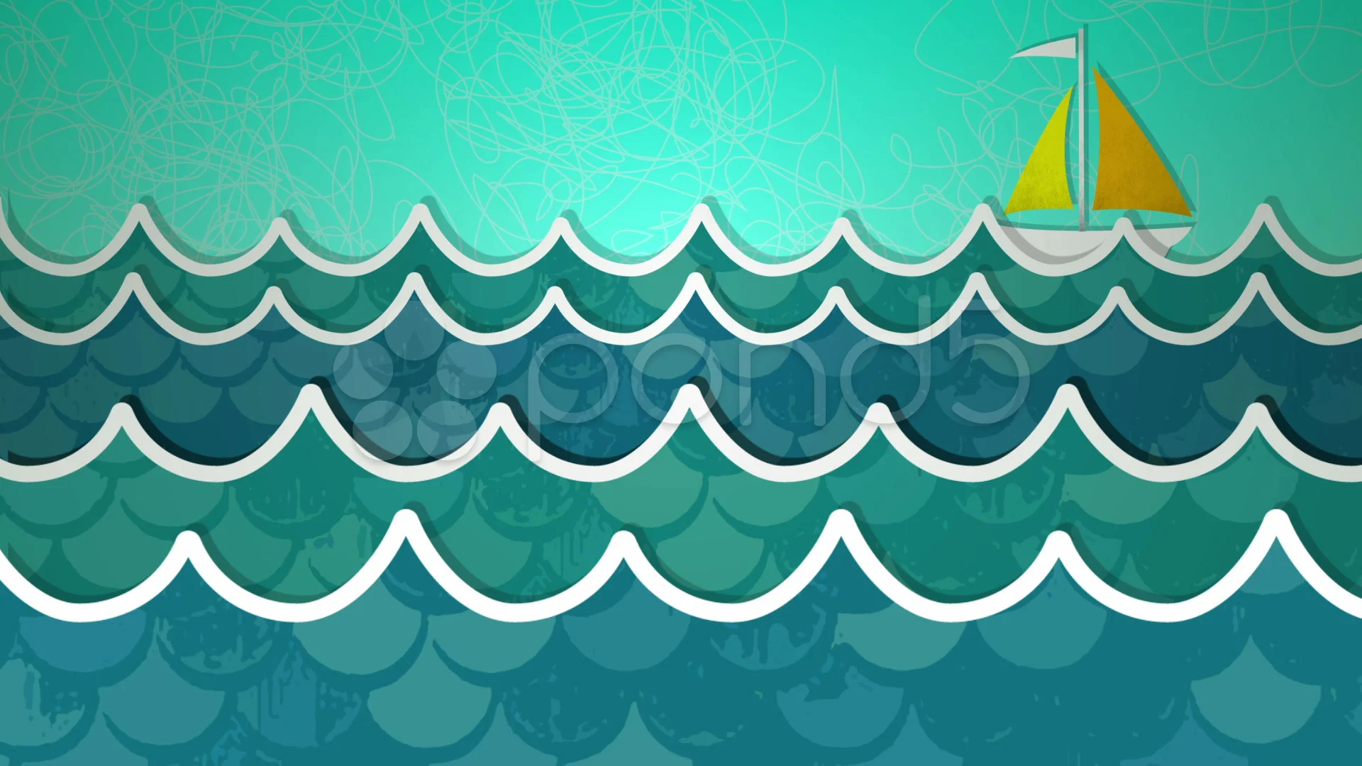 Ocean Scene Loop paper cutout animation | Stock Video | Pond5