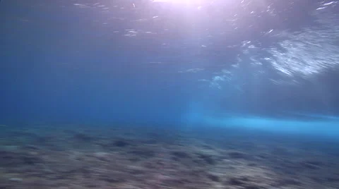 Ocean scenery wave breaking over reef, on very shallow reef and surface, HD, Stock Footage 62220171